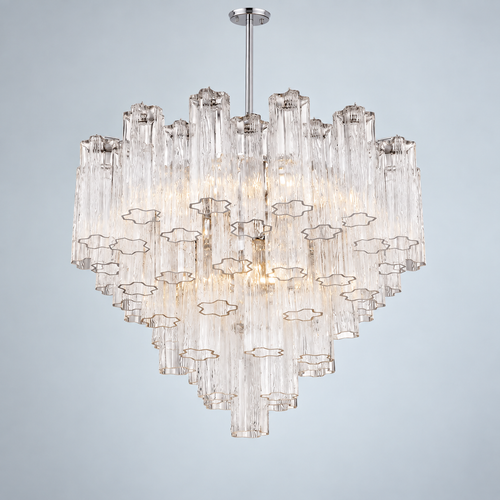 Modern Multi-tiered Tubular Glass Chandelier for Low Ceiling