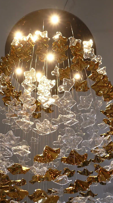 Modern Floating Starfish Glass Chandelier for High Ceiling /Hotel/Restaurant