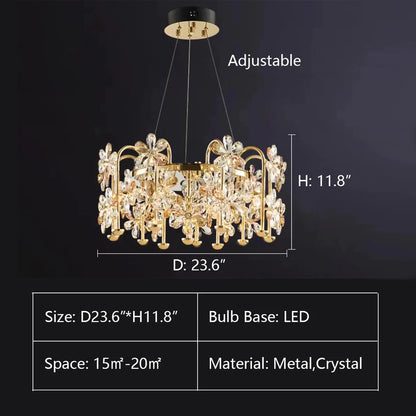 Designer Model Modern Light Luxury Flower Pendant Chandelier Suit for Living/Dining Room/Bedroom
