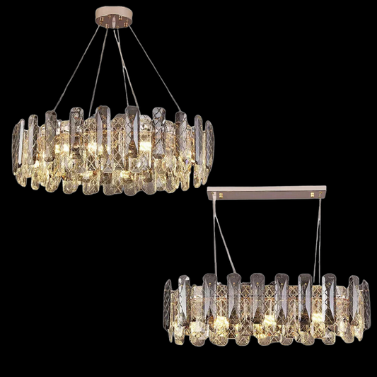 Lampadario moderno in cristallo grigio fumo, lampadario a sospensione scintillante per soggiorno/sala da pranzo/camera da letto/ufficio domestico