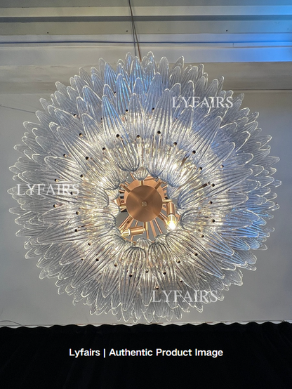 Lustre en verre artistique à motif de fleurs pour salon/chambre