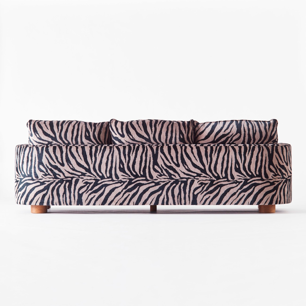 Statement Zebra‑Stripe Upholstered Modular Sofa System