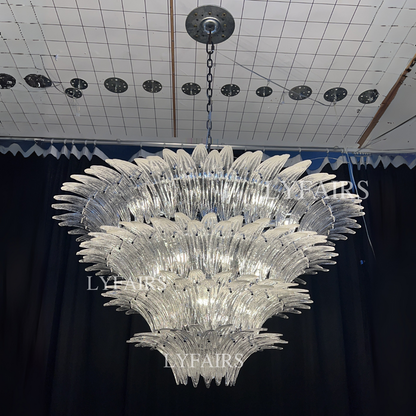 Lustre en verre artistique à motif de fleurs pour salon/chambre