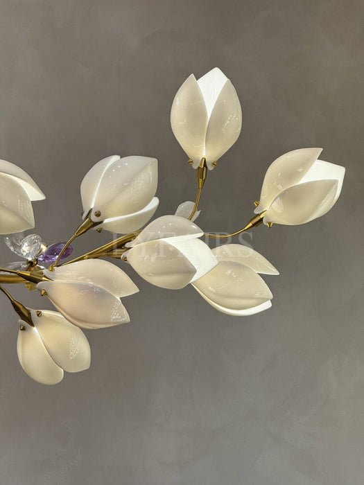 Lustre linéaire en céramique Mangolia, design créatif, pour chambre, salon, salle à manger ou îlot de cuisine 