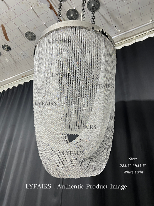 Luxury Crystal Chandelier Flush Mount Ceiling Light Fixture