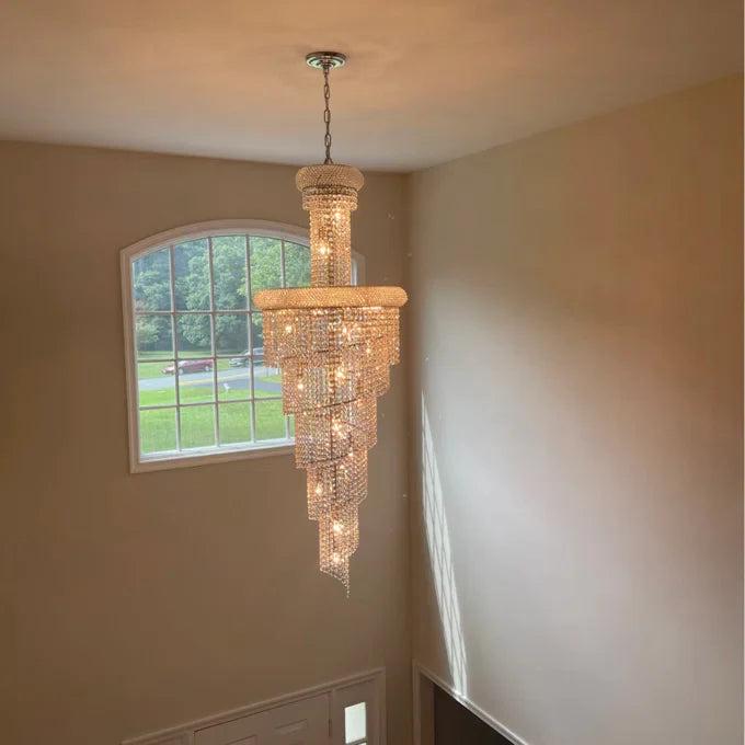 Extra Large Spiral Crystal Chandelier for Staircase/Foyer/Living room ...
