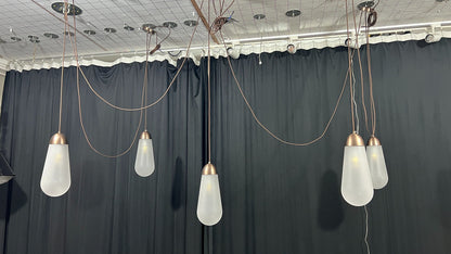 Modern Floating Pears-inspired Frosted Glass Pendant for High-ceiling