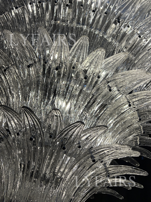 Lustre en verre artistique à motif de fleurs pour salon/chambre