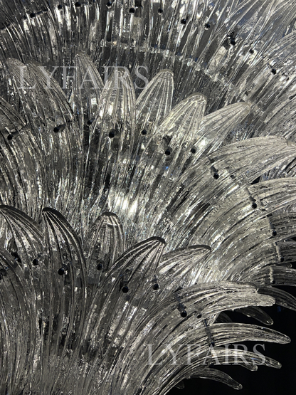 Lustre en verre artistique à motif de fleurs pour salon/chambre