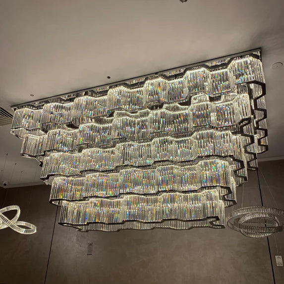 Lampada da soffitto moderna/cancello con finitura cromata per corridoio/hall di hotel/sala da pranzo