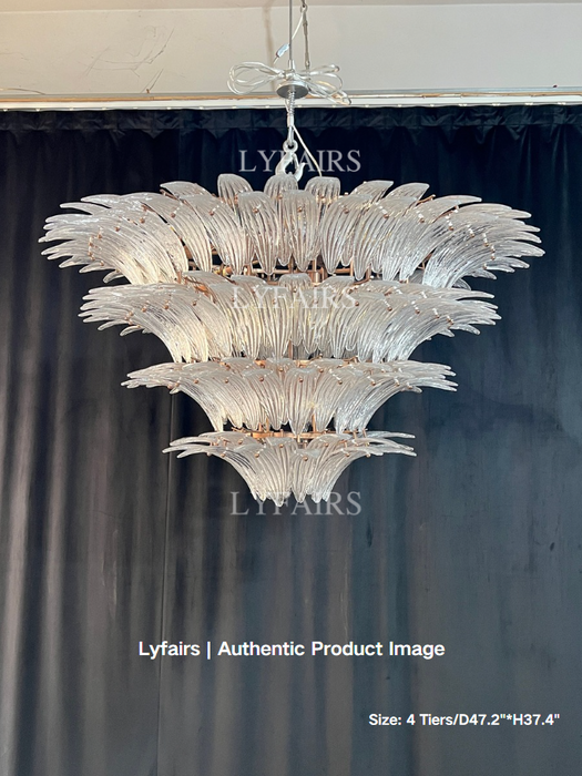 Lustre en verre artistique à motif de fleurs pour salon/chambre