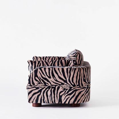 Statement Zebra‑Stripe Upholstered Modular Sofa System