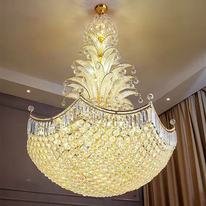 Golden Era Royal Grand Pineapple Design Crystal Chandelier