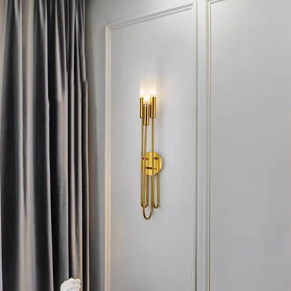 Lampada da parete Nordic Light Luxury a tre bracci in ottone per comodino/soggiorno/corridoio
