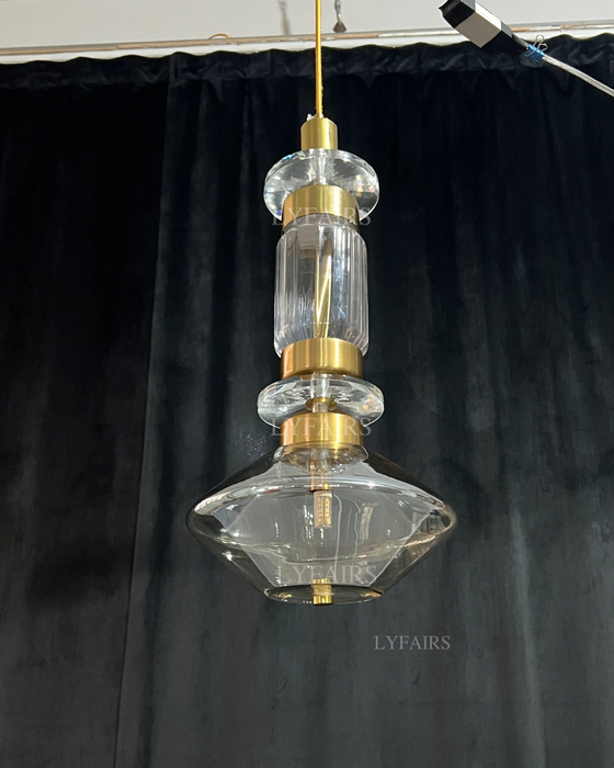 Lampada a sospensione in vetro artistico irregolare