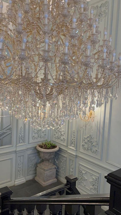 Lustre en cristal extra large à plusieurs niveaux pour hôtel/restaurant