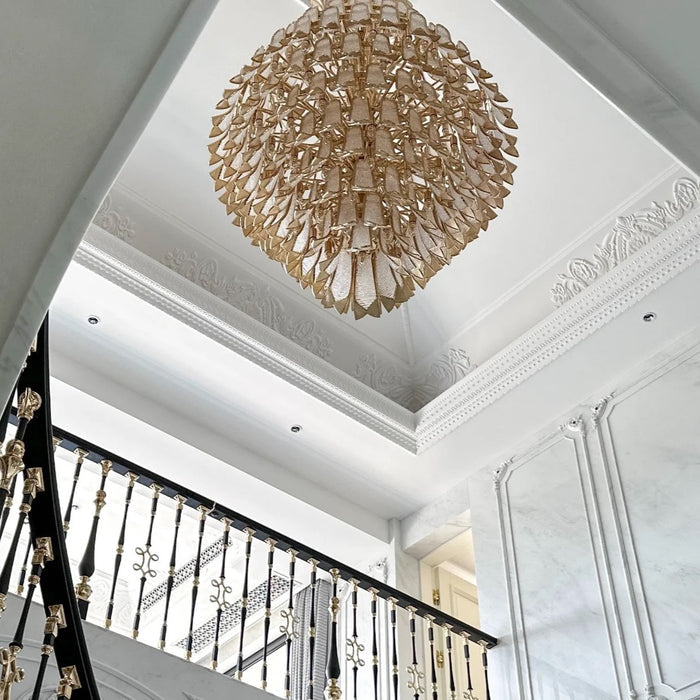 Extra Large Luxury Multi-tier Gold Crystal Chandelier for Stairs/Large High-ceiling Room