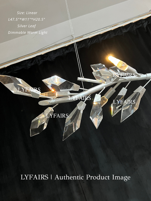 Modern Luxury Linear Handcrafted Crystal Chandelier for Dining Room