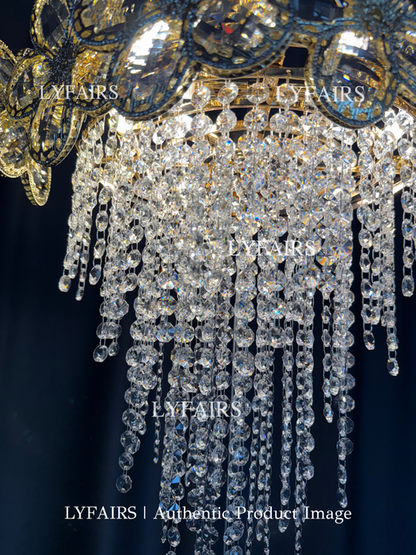 Modern Flower Crystal Tassel Chandelier for Living Room/Dining Room