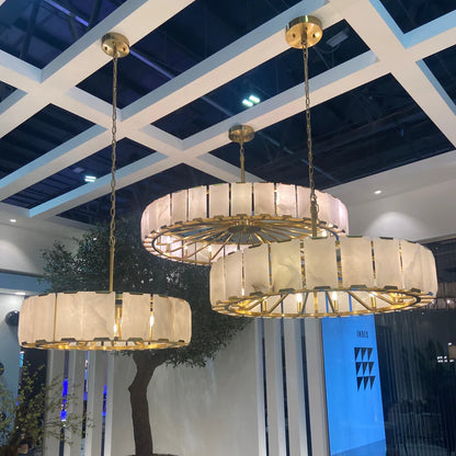 Modern Round Alabaster Chandelier for Living Room/Bedroom