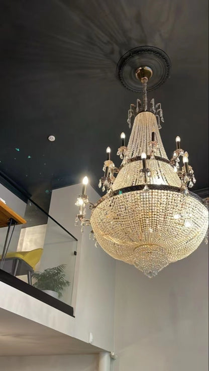 Mid Century Mediterranean Luxury Crystal Chandelier for foyer and living room