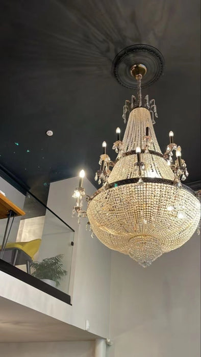 Mid Century Mediterranean Luxury Crystal Chandelier for foyer and living room