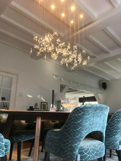 Modern Floating Crystal Flower Chandelier