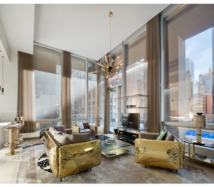 Luxury Creative Light Gray Sofa with Brass Finish Color