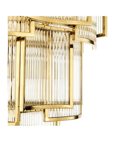 Modern Multi-tiered Tiles Crystal Rods Chandelier for High-ceiling