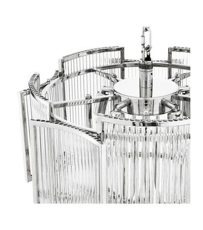 Modern Multi-tiered Tiles Crystal Rods Chandelier for High-ceiling