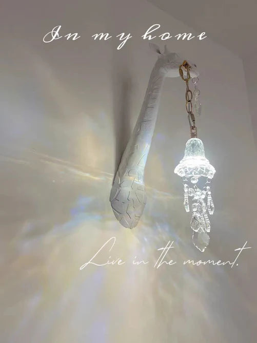 Lampada da terra a forma di giraffa con scultura di animali di design creativo
