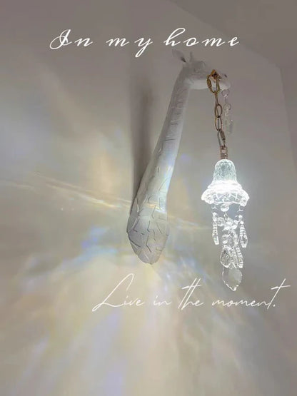 Lampada da terra a forma di giraffa con scultura di animali di design creativo