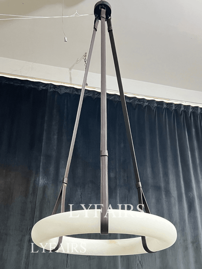 Modern Round Alabaster Chandelier for Living Room/Bedroom/Dining Room