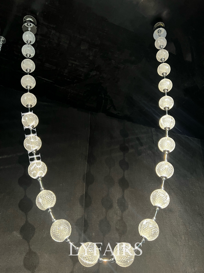 Lampadario moderno e creativo con collana di perle per soggiorno/scala/ingresso/ingresso