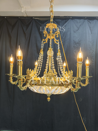 European Style Luxury Crystal Pendant Candle Chandelier for Living Room/Foyer/Entries/Hallway