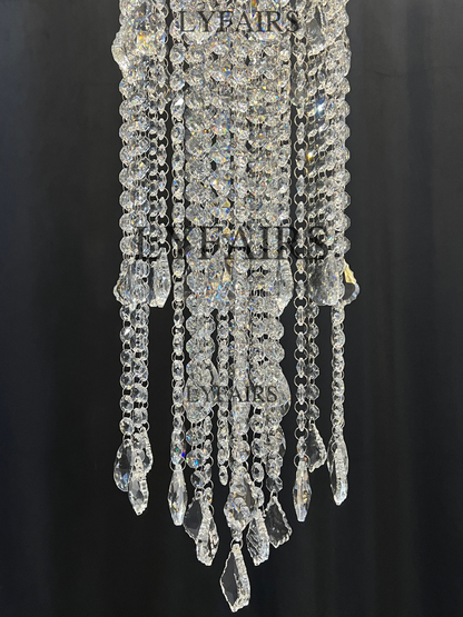 Lampadario di lusso extra large con nappa di cristallo per scale/corridoio ai piani alti/soppalco