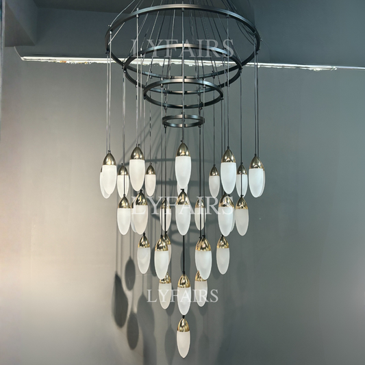 Lampadario postmoderno extra large a più livelli per stanze con soffitti alti/scale