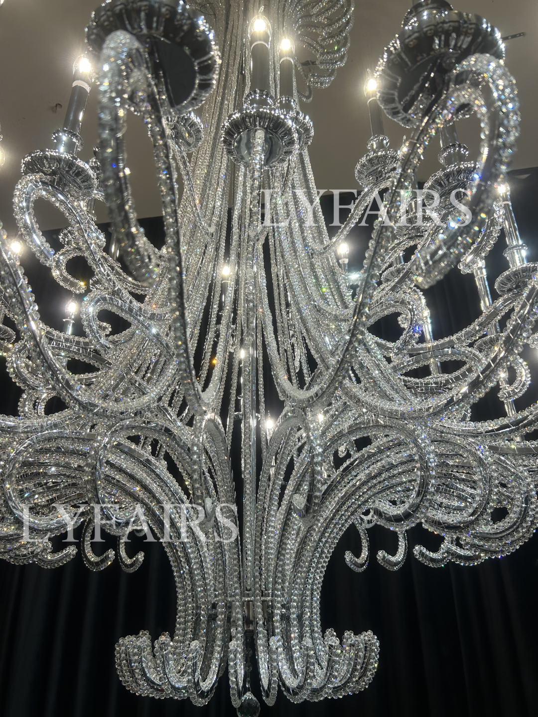 Lustre vintage en cristal en forme de tentacule de pieuvre pour salon/escalier/entrée