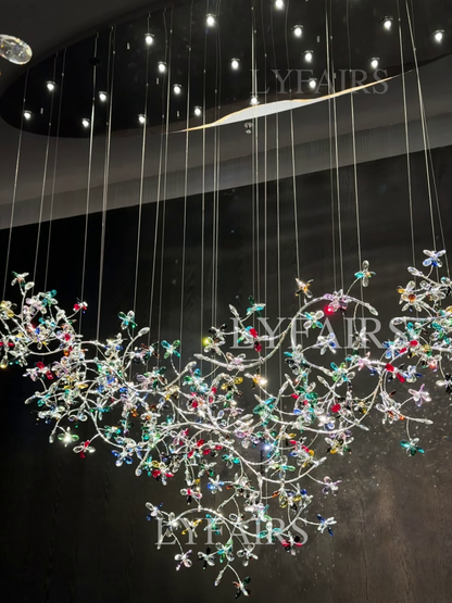 Luxury Floating Branches Crystal Flower Chandelier for High Ceiling/Mansion/Hotel