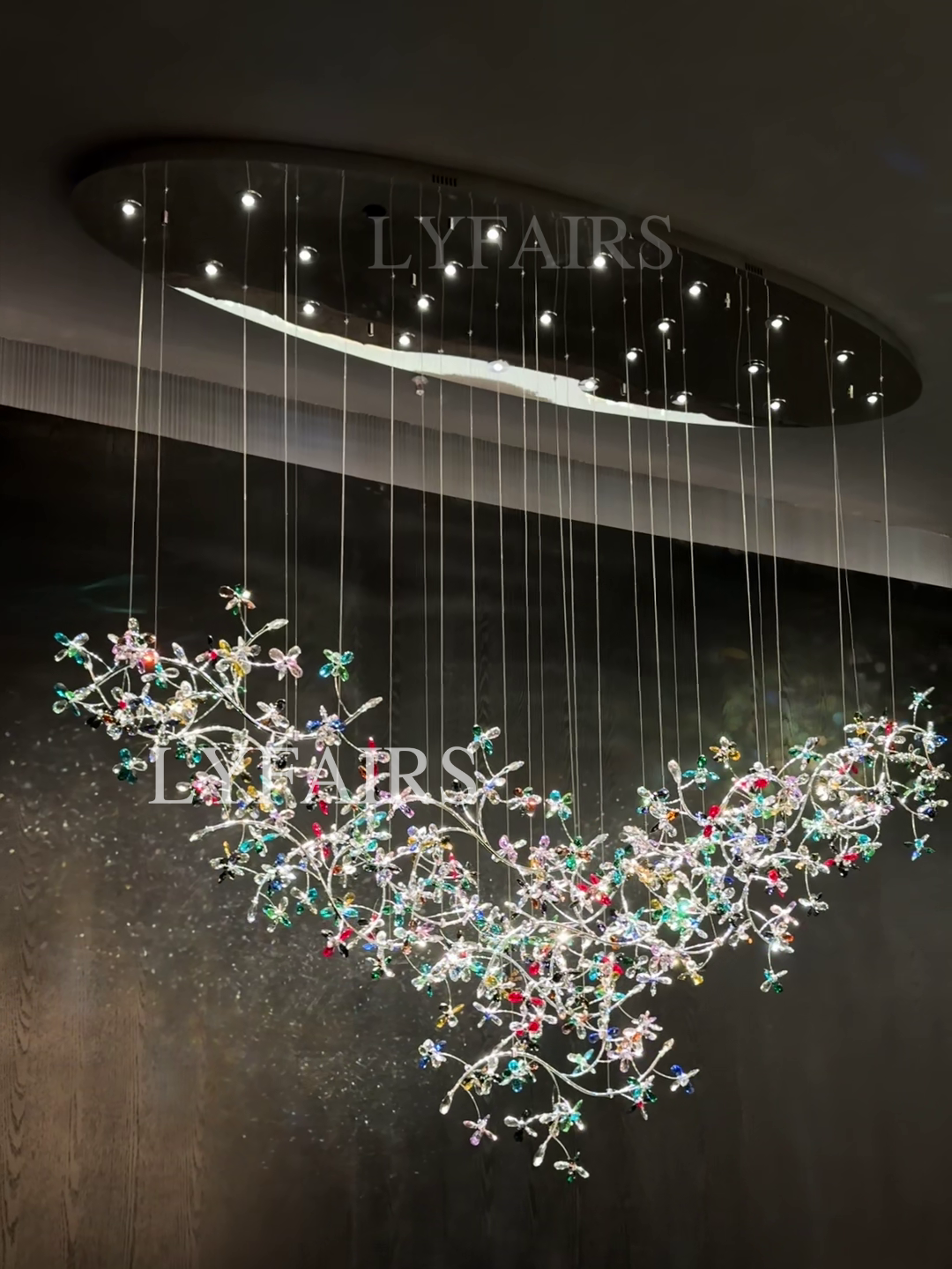 Luxury Floating Branches Crystal Flower Chandelier for High Ceiling/Mansion/Hotel