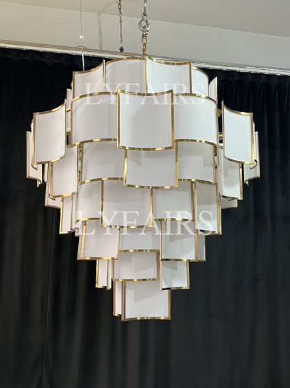 Lampadario moderno in piastrelle acriliche per soffitti alti