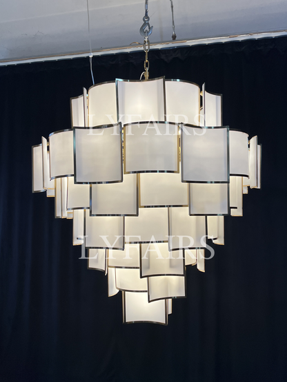 Lampadario moderno in piastrelle acriliche per soffitti alti