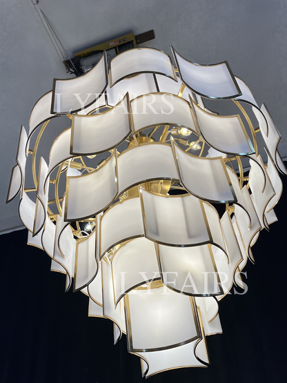 Lampadario moderno in piastrelle acriliche per soffitti alti