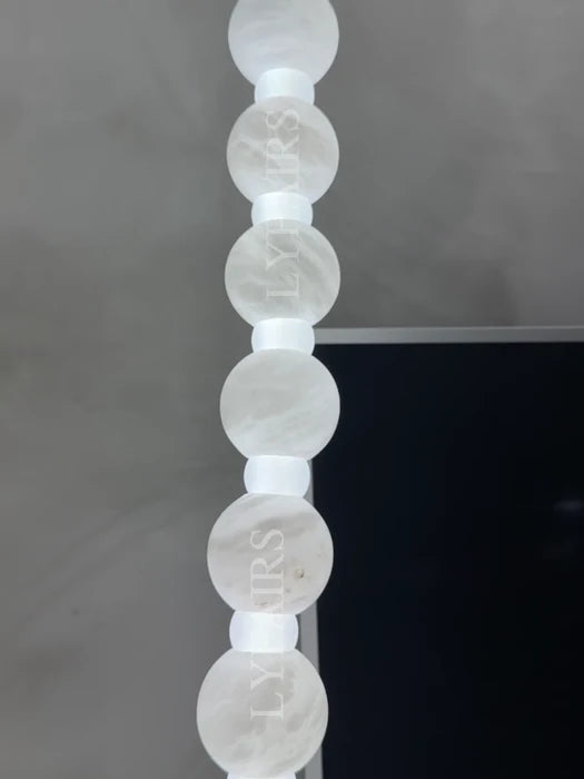 Modern Alabaster Pearl-Chain Pendant Light