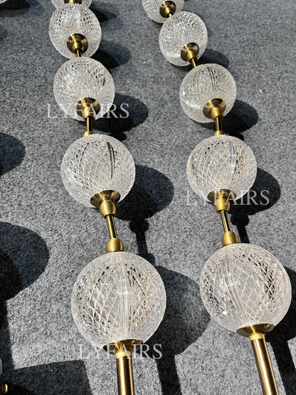 Lampadario moderno e creativo con collana di perle per soggiorno/scala/ingresso/ingresso