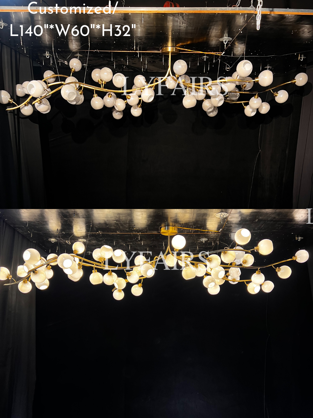 Lustre moderne en verre soufflé à la main pour salon/salle à manger/îlot de cuisine 
