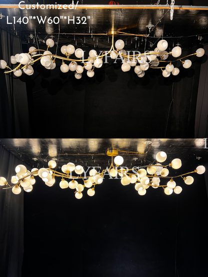 Lustre moderne en verre soufflé à la main pour salon/salle à manger/îlot de cuisine 