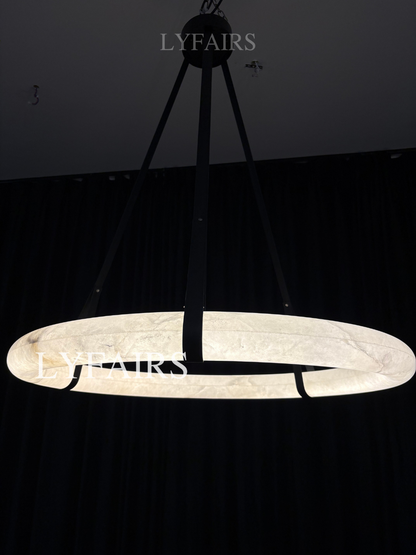 Modern Round Alabaster Chandelier for Living Room/Bedroom/Dining Room