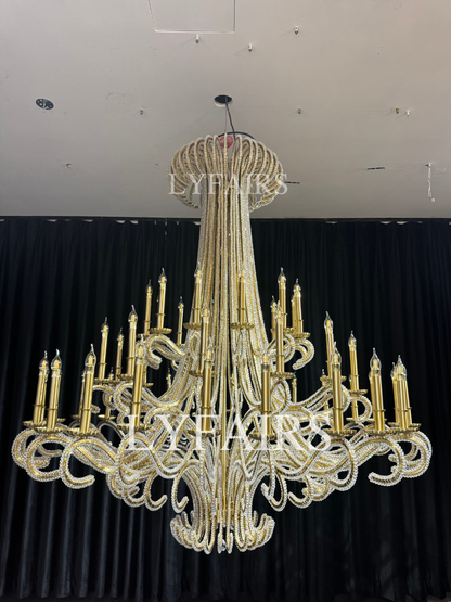 Lustre vintage en cristal en forme de tentacule de pieuvre pour salon/escalier/entrée