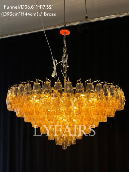 Lustre moderne en verre fumé rond/rectangulaire/entonnoir pour plafond bas